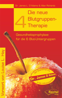 Cover in mittlerer Größe vom E-Book Die neue 4-Blutgruppen-Therapie von D'Adamo, James L.; Richards, Allan mit der ISBN-13 978-3-945574-06-5